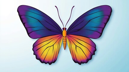 Fototapeta premium Colorful Butterfly Illustration with Detailed Wing Texture, Insects , Art