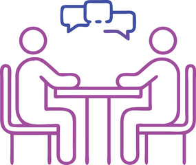 A professional handshake icon with a background of a desk and documents