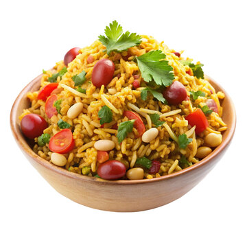 Bhel Puri isolated on transparent background  
