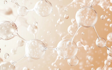 Abstract Molecular Structure, Science, Medicine, and Technology Concept with Transparent Spheres and Connections