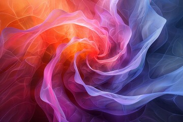 Obraz premium Abstract swirling vortex of colorful flowing fabrics, vibrant colors in background