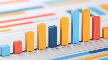 A colorful bar graph displaying various data points, illustrating trends or comparisons in a visually engaging manner.