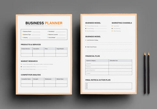 Business Planner Template Layout