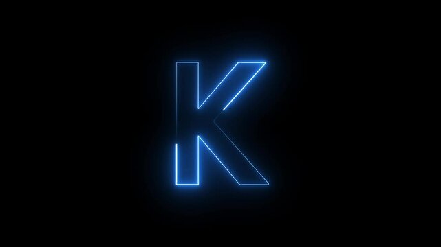 The Neon K text icon animation features glowing, shifting neon letters that pulse and change colors, creating a captivating, dynamic effect ideal for modern, high-energy visuals.