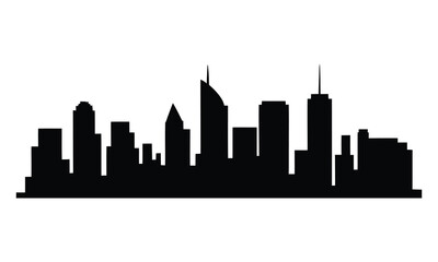 Fototapeta premium Gold Coast City Skyline Silhouette, Vector, Icon, Logo, White Background.