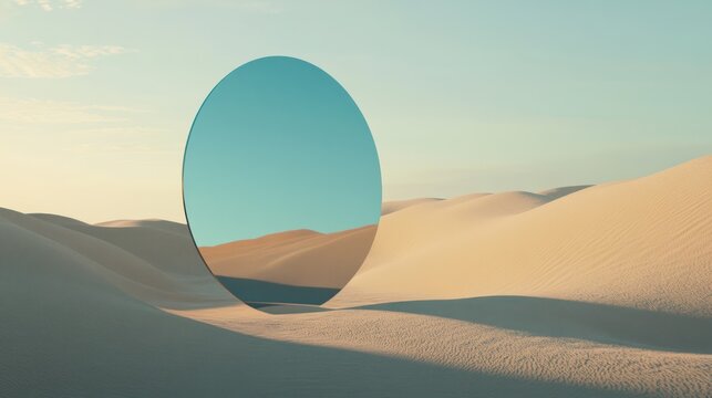 Desert landscape mirror reflection surreal scene