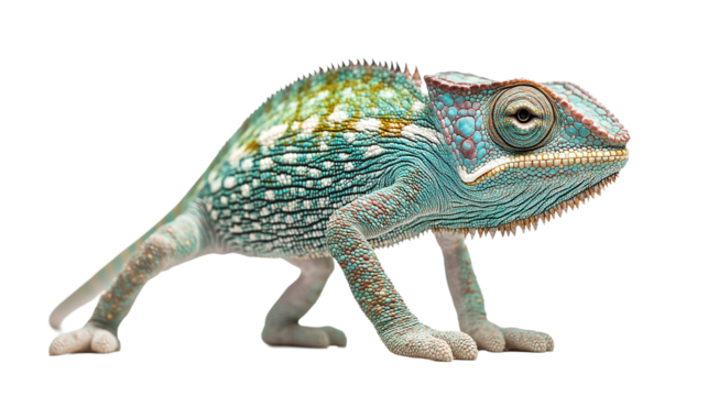 Chameleon color change action forest habitat animal photography nature environment side view color adaptation concept