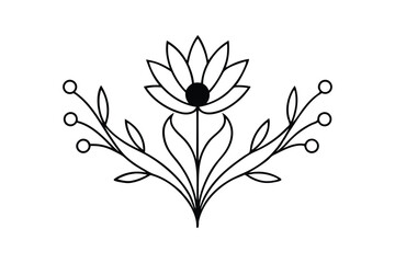 Pink floral vector design with spring leaf elements