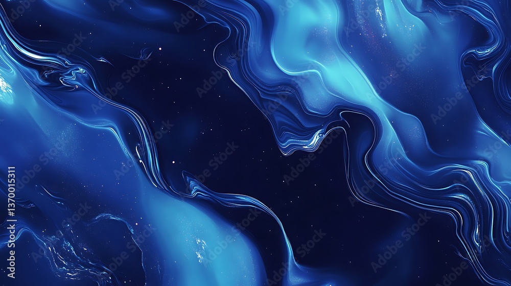 Wall mural abstract blue wave background with flowing patterns and gradients, swirling motion design