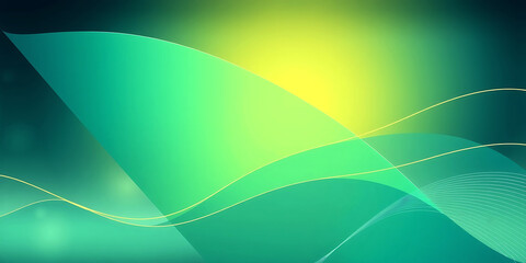 Smooth Teal and Lime Green Abstract Background with Soft Curves