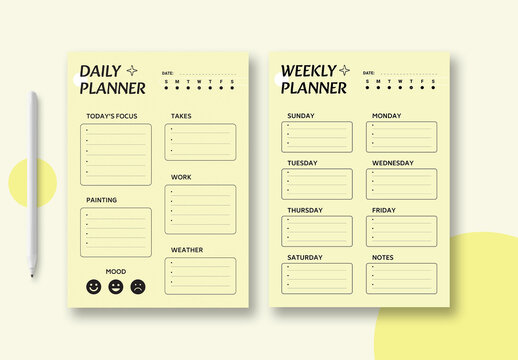 Daily And Weekly Planner Layout