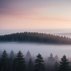 Obraz premium morning mist over the river
