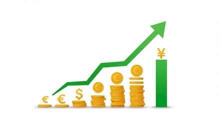 Rising Currency Exchange Rate Financial Growth Investment Success