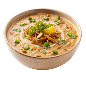 Hyderabadi haleem isolated on transparent background  
