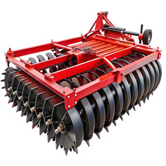 Disc harrow isolated on transparent background  
