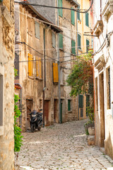 Obraz premium narrow stone street in the old town of Rovinj, Croatia