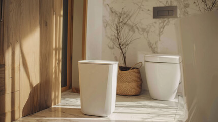 Fototapeta premium bathroom interior with waste bin