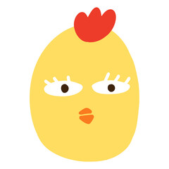 Chicken egg doodle childish emoji