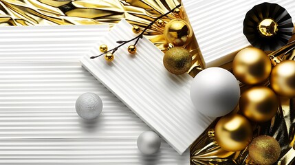 A Festive Arrangement Featuring Ornamentals with Shiny Surfaces