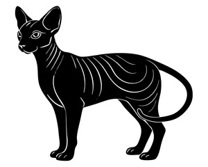 Fototapeta premium Sphynx Cat silhouette vector illustration
