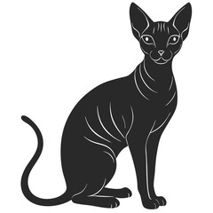 Sphynx Cat silhouette vector illustration