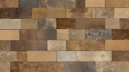 Fototapeta premium Abstract Brown and Beige Stone Tile Wall Texture