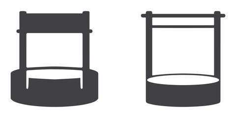 Water Well Icons Silhouette Vector Set