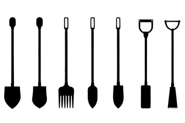 Gardening Tools silhouette vector illustration