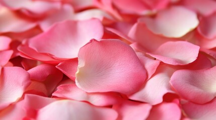 Delicate Pink Rose Petals Softly Scattered on a Surface
