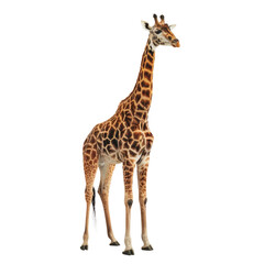 Naklejka premium Giraffe white background