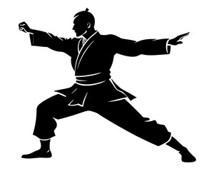 Kung Fu silhouette vector illustration