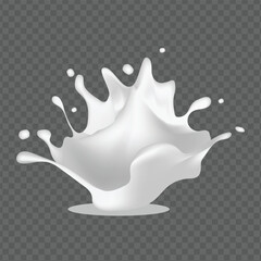White milk cream or yogurt wave flow splashes. Swirl dairy drink with drops and splatters. Realistic 3d vector liquid swirls and drips, liquid flow streams.