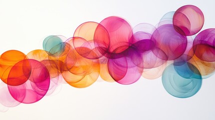 Colorful abstract circles in motion creating a vibrant and dynamic visual effect on a light background