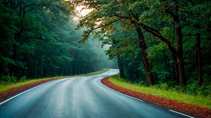 Fototapeta premium road in the forest