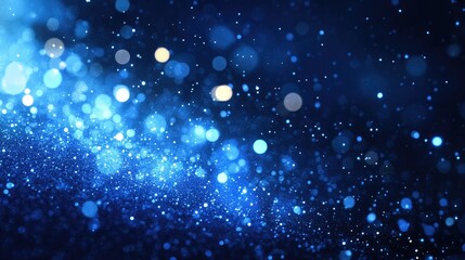 Fototapeta premium Stunning Blue Glittering Bokeh Lights Background for Creative Projects and Design Use