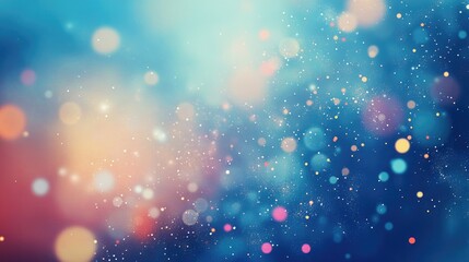 Vibrant Abstract Background with Bokeh Effect, Colorful Lights and Delicate Sparkles Creating a Dreamy Atmosphere