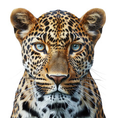 Fototapeta premium Leopard white background