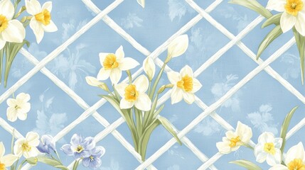 Floral environment colorful digital art with seamless hyperrealistic flower design