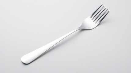 Stainless Steel Fork on Minimalist Background with Soft Lighting