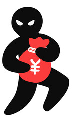 泥棒のシルエットベクターピクトグラム