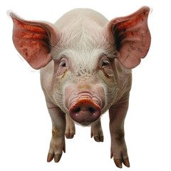 Pig white background