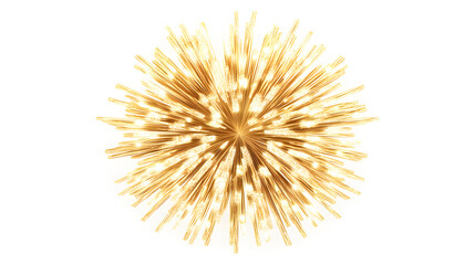 Naklejka premium A bright yellow firework with a lot of sparkles
