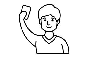 Selfie silhouette vector illustration