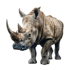 Fototapeta premium Rhinoceros white background