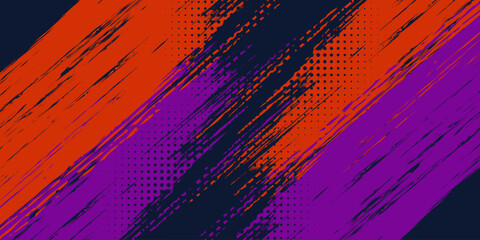 Dots halftone blue orange and purple color pattern gradient grunge texture background. Dots pop art comics sport style vector illustration