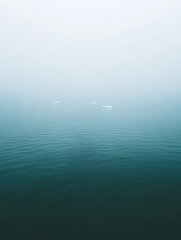 Obraz premium Foggy Sea, Calm Water