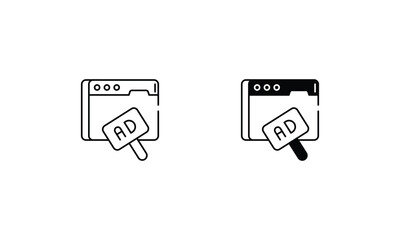 Advertising System icons set vector stock illustration