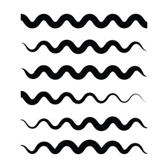 horizontal wavy lines are arranged in a parallel pattern, transitioning gradually into zigzag lines at the bottom, Wave icon water ripple symbol, black wavy lines