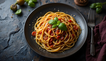 spaghetti with tomato sauce