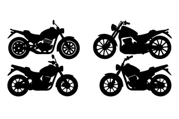 set of motorcycle silhouette vector illustration